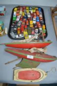Two Star Yachts plus Diecast Toy Cars Including Ma