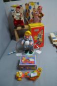 Two 1960's East German Clockwork Toy Clowns plus a