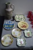 Large Denby Jug, Decorative Plates, etc.