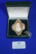 9k Gold Cameo Brooch