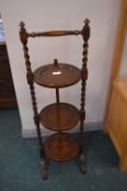 1930's Barley Twist Oak Folding Cake Stand