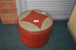 Vintage Leatherette Pouffe