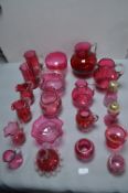 Cranberry Glass Jugs, Bowls, Casters, etc.