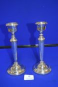 Pair of Hallmarked Sterling Silver Candlesticks, Birmingham 1966