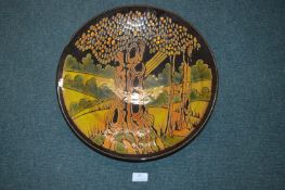 Large Poole Pottery Charger Agean Pattern Signed Ryell