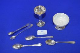 Hallmarked Sterling Silver Specimen Vase, Silver Rimmed Pottery Dish (AF), etc.