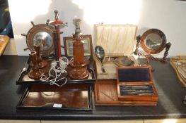 Wooden Trays, Mirrors, Candlesticks, etc.
