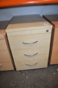 *Three Drawer Pedestal (no key)