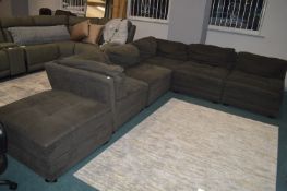 *Grey Modular Six Section L-Shape Sofa