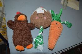 *Set of 3 Bone & Barkers Christmas Dog Toys