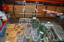 *Glasses, Wooden Table Mats, Cutlery, etc.