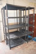 Three Sets of ~6ft Plastic Shelving Units