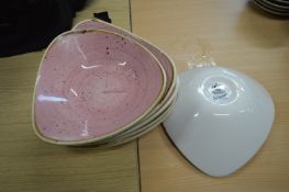 *Eight Churchill Stoneware Petal Pink Triangular B