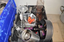 Quantity of Cutlery, Kitchen Utensils, and Two Bot