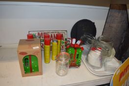 Three Large Storage Jars, Serving Plates, Slate Pl