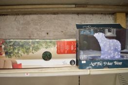 Illuminated Acrylic Polar Bear and a Christmas Tre