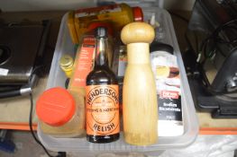 Box of Various Spices, Condiments, etc.