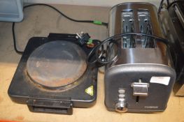 Tower Two Slice Toaster and an Electric Hotplate