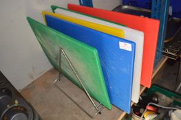 Seven Chopping Boards with Rack