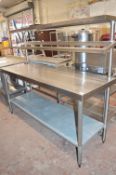 Salad/Sandwich Preparation Bar with Undershelf and