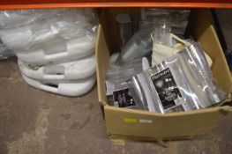 Five Plastic Parasol Bases, and a Box of Plastic W