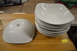 12 Churchill Plain White Square Bowls 23x23cm