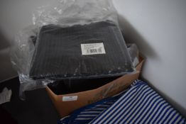 *5 Blue & White Tabards and a Box Containing 8 Packs of 30 Hair Nets