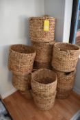 *Twelve Assorted Woven Baskets (some damaged)
