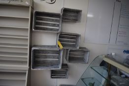 *Six Wall Mounted Wooden Baskets