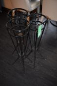 *Three Black Metal Champagne Bucket Stands