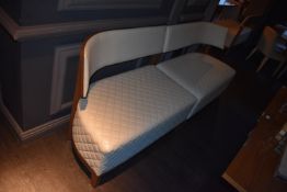 *Two Piece Sectional Cream Upholstered Sofa