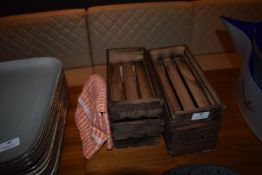 *Six 10” Wooden Trays