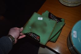 *Three Green Square Plates 8”