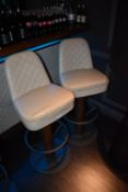 *Two Cream Upholstered Barstools