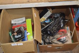 Box of Games, Binoculars, etc. and a Box of Ear De