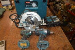 *Makita 240v Circular Saw, Two Drills, and a Charg