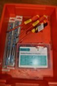 *Two Bosch 14mm Drill Bits, Three Stanley Screwdri