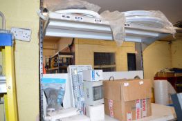 *Two Shelf of Shower Drains, Consumer Unit Panel,