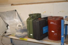 *Contents of Shelf including Jerry Can, Photographic Light Reflector, Tool Case etc