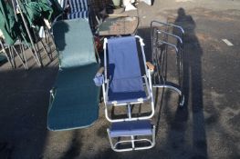 Two Garden Loungers and a Towel Rail