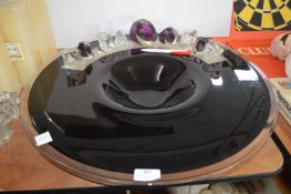 58cm Abstract Glass Bowl by Svaja and Signed Nikto
