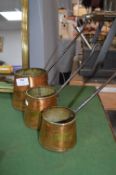 Three Copper Measuring Jugs