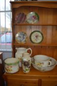 Victorian Part Wash Set plus Vase, and Decorative Plates