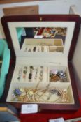 Jewellery Box Containing Costume Jewellery Necklac