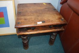 Small Eastern Coffee Table with Metalwork Detail