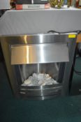 Electric Fire with Stainless Steel Front and Pebbl