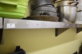 *Stainless Steel Wall Mounted Shelf Unit with Three Supports 150x30cm