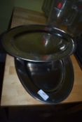 *Six Stainless Steel Oval Platters