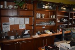 *Dark Oak Shop Fitment as Fitted onto Two Walls to Include: Stainless Steel Bowl & ½ Sink,