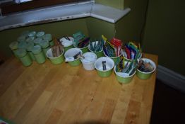 *Assorted Green Ramekins, Salt & Pepper Pots, Condiments, etc.